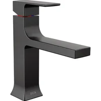Grifo De Baño Delta Velum Con Drenaje Push Pop Acabado Negro Mate
