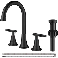 Grifo De Baño Negro Mate Con Boquilla Giratoria Y Drenaje Emergente