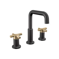 Grifo De Baño Negro Mate Con Detalles En Bronce Champán