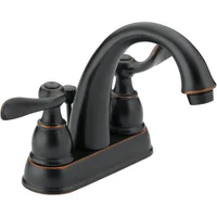 Grifo De Baño Bronce Con Doble Mango Y Drenaje Automático