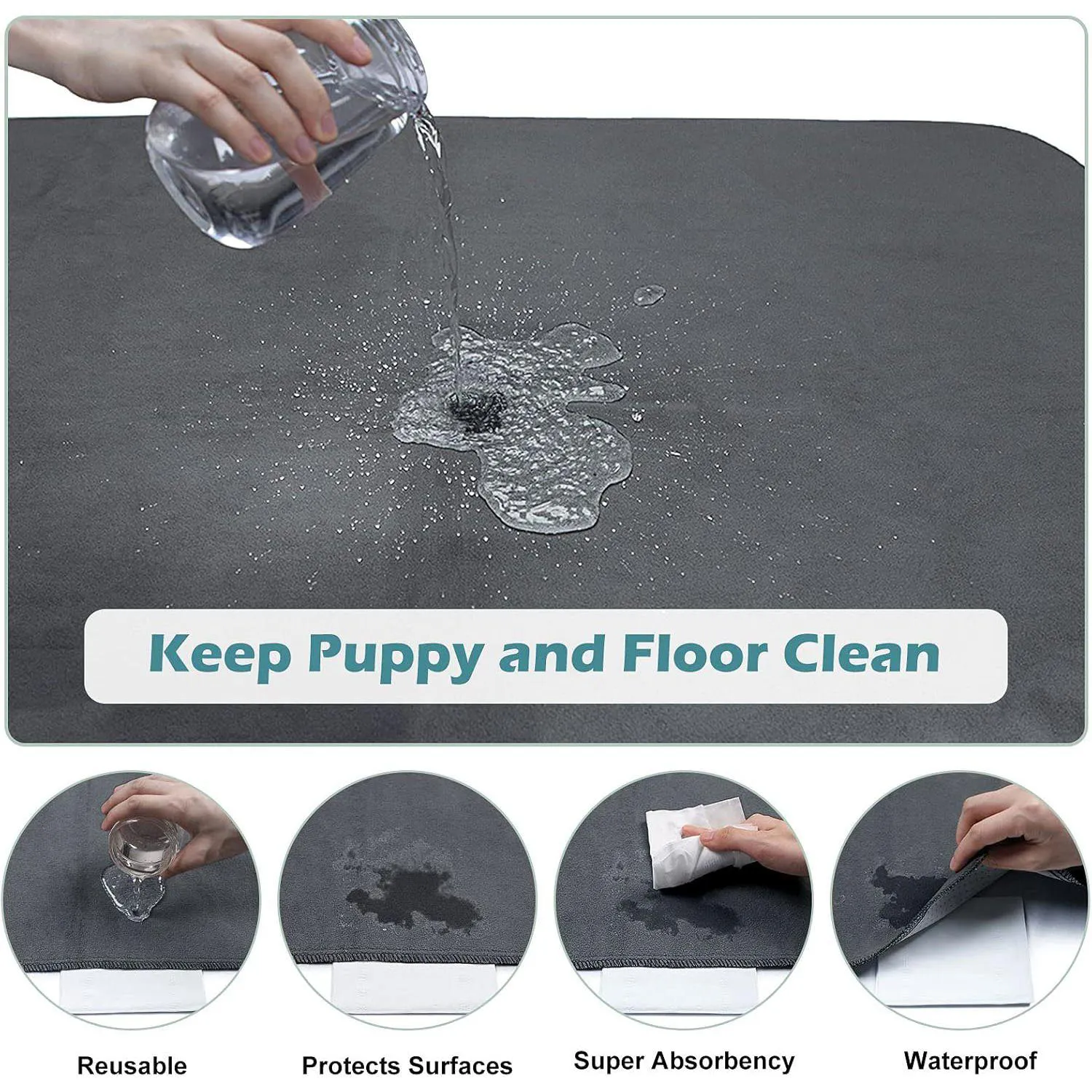 Almohadilla Lavable Extra Grande Para Perros Reutilizable Antideslizante E Impermeable 3