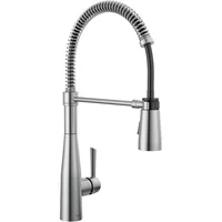 Grifo De Cocina Delta Essa Níquel Cepillado Con Rociador Extraíble Estilo Profesional