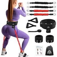Bandas de Resistencia ATENTO con Cinturón y Accesorios para Piernas y Glúteos