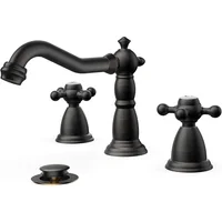 Grifo De Baño Vintage Bronce Aceitado Con Drenaje Metálico Y Diseño Elegante