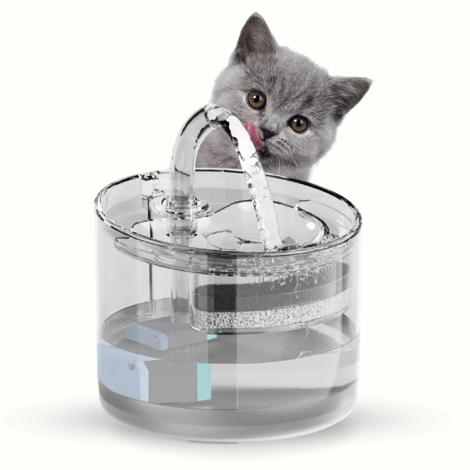 Fuente Agua Para Mascotas Silencioso Automático Transparente