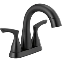 Grifo De Baño Con Rociador Desplegable Color Negro Mate Delta Broadmoor