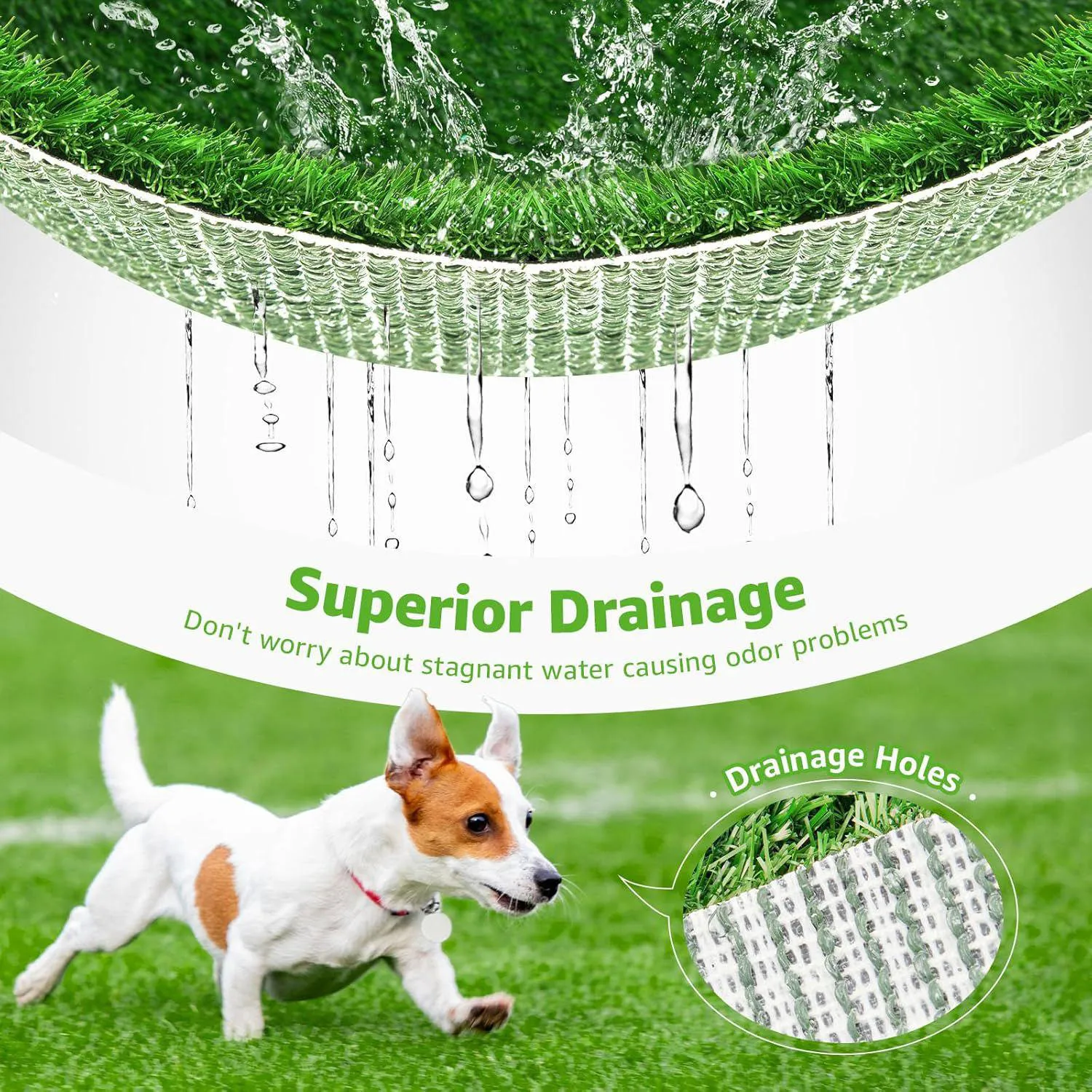 Alfombrilla De Césped Artificial Para Perros Con Drenaje Rápido Y Fácil Limpieza 4
