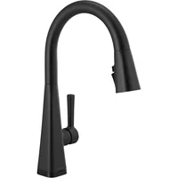 Grifo De Cocina Delta Lenta Negro Mate Con Tecnología Táctil Y Rociador Extraíble
