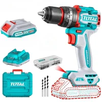 Taladro Inalámbrico Percutor Total 1/2 Pulgada Batería Cargador 47 Accesorios