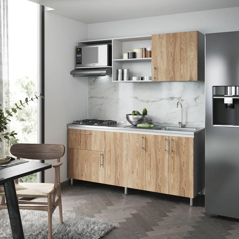 Cocina Integral Pekin 1 80 Metros Maple Incluye Mes n Poceta Derecha 