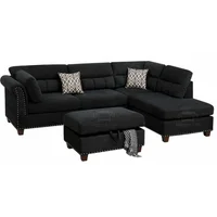 Sala Moderna Galahan Elegant Negro Ecocuero