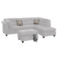 Sala Moderna Galahan Elegant Blanco Microfibra