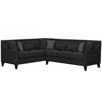 Sala Moderna Versalles Elegant Negro Ecocuero