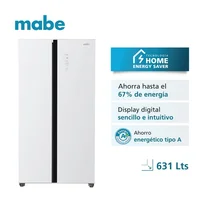Nevecón Side By Side Panel Digital 595 Litros Mabe  White Glass Msl631lklsg0