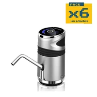 Dispensador de Agua Metálico Automático para Botellas Bidón Color Gris Set X 6 Unidades