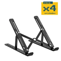 Base Soporte Ajustable Metálico para PC Portátil Laptop Negro Set X 4 Unidades