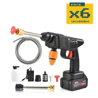 Hidrolavadora Inalámbrica Pistola de Lavado Alta Presión Color Negro 52 Bits Set X 6 Unidades