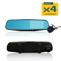 Espejo Retrovisor con DVR y Cámara de Reversa Pantalla 43 Genérico Set X 4 Unidades