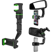 Soporte Ajustable para Teléfono en Espejo Retrovisor de Automóvil