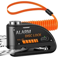 Cerradura De Disco Con Alarma Recargable Para Motocicletas Impermeable