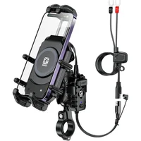 Soporte de Teléfono para Motocicleta con Carga Inalámbrica y Antivibración