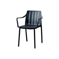 Silla Alice con Brazos Negro con Espaldar y Diseño Minimalista