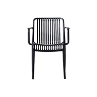 Silla terra con brazos negro con espaldar