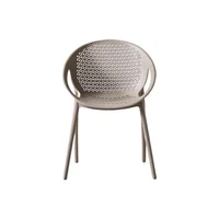 Silla selva con brazos taupe con espaldar