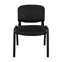 Silla Interlocutora Negro Con Espaldar Y Diseño Sencillo Sin Brazo