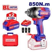 Lllave de Impacto 850 N.m Inalámbrico 1/2 20 V Emtop