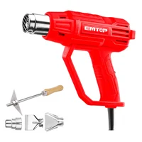 Pistola de Calor Eléctrica Emtop 1600 W 550 °C Profesional + 4 Accesorios