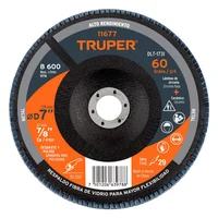 Disco Laminado Flap 7 Pulgadas Acero Truper Fibra Vidrio Grano 60