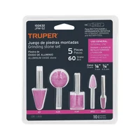 Set 5 Piedras Montadas Fresas 1/4'' 1/8'' Truper Uso General