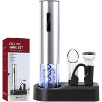 Juego de Abrebotellas Eléctrico Inalámbrico con Aireador y Tapón al Vacío