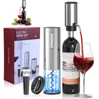 Abrebotellas Eléctrico con Aireador y Accesorios para Vino Recargable