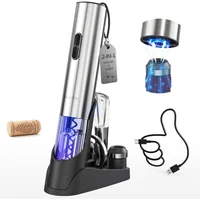 Set Eléctrico para Vino con Sacacorchos Recargable y Conservador de Sabor