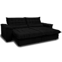 Sofá Cama Elegant Praga Negro Ecocuero