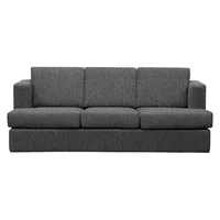 Sofá Cama Con Herraje Americano Baltimore Elegant Gris Ecocuero