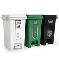 Punto Ecológico de 20L Autoenganche 3 Canecas con Pedal C/U Set X 4 Unidades