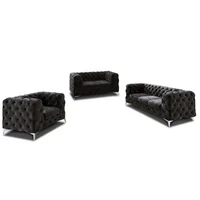 Sala Europea Moscú Elegant Negro Ecocuero