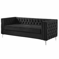 Sofá Moderno Newcastle Elegant Dos Puestos Negro Microfibra