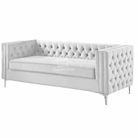 Sofá Moderno Newcastle Elegant Tres Puestos Blanco Microfibra