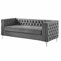 Sofá Moderno Newcastle Elegant Cuatro Puestos Gris Ecocuero