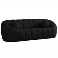 Sofá Moderno Gummy Negro Ecocuero Tres Puestos