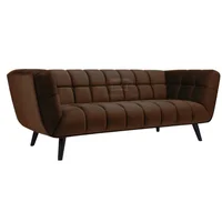 Sofá Moderno Pekin Elegant Tres Puestos Café Ecocuero