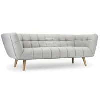 Sofá Moderno Pekin Elegant Tres Puestos Blanco Ecocuero