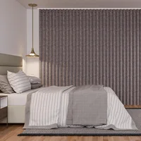 Cortina Tela Blackout Pandora Ondas Gris 200X230 Cm Incluye Riel Novelty Home
