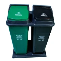 Punto Ecológico 60lts x 2 Puestos Verde Negro