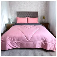 Edredón Doble Faz Cama Doble Gris-Rosado-7123