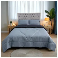 Edredón Doble Faz Cama Doble Negro-Gris-7109